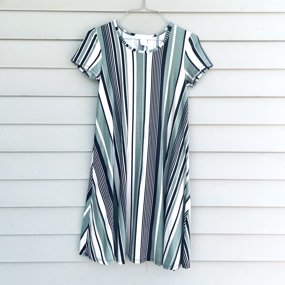 Striped Tee Dress XS Shirt Dress Soft X-Small T-Shirt Dress Short Sleeve